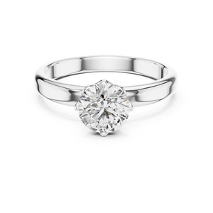 Anillo de compromiso de diamante de corte redondo cultivado en laboratorio de 1 quilate, anillo de bodas de diamante de laboratorio de oro amarillo/Blanco/rosa de 14K - Product Image 2