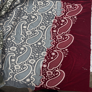 Premium Embroidered Velvet Textile by Omdev Fashion for Luxury Furnishing and Designer Clothing - Product Image 2