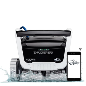 เครื่องทำความสะอาดสระว่ายน้ำอัตโนมัติ Maytronics-Dolphin Explorer E70 รุ่นใหม่ บรรจุภัณฑ์ใหม่ พร้อมแท่นวางแบบพกพา เชื่อมต่อได้ ระบบเสียงรอบทิศทาง - Product Image 2