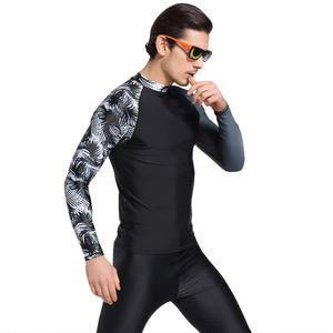 Venta al por mayor 100% poliéster hombres Fitness Rash Guard transpirable y cómodo para 2025 buen Material para la venta - Product Image 3