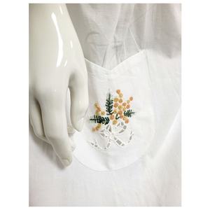 Delantal de diseño de flores bordadas, personalizado, de algodón de alta calidad, para cocina, Bar, casa, restaurante, regalos, venta al por mayor - Product Image 4