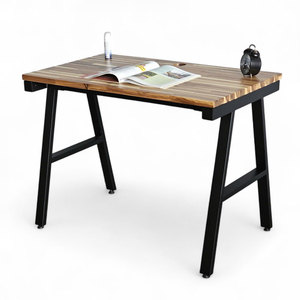 A Solid Wood Acacia Wood Gaming <b>Desk</b> for Home Office and Hotels Portable and Bamboo Standing <b>Desk</b> - Product Image 1
