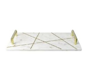 Plateau de service moderne en marbre de forme rectangulaire, pour la maison, les hôtels et les Restaurants, avec Logo de taille personnalisée, vente en gros - Product Image 2