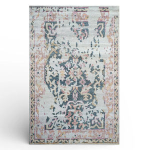 Tapis moderne en laine noué à la main, motif géométrique, aspect vieilli, écologique, à poils épais, décoratif pour salon - Product Image 1