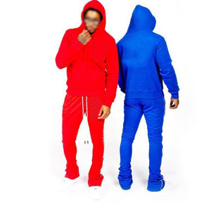 OEM Custom Casual Men's Winter Track Suit Sweatsuit Solid <b>Full</b> <b>Zip</b> <b>up</b> <b>Hoodie</b> and Jogger 2 Pieces Set Plus Size 100% Cotton - Product Image 6