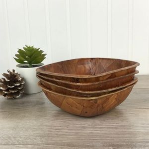 Cuenco de comida decorativo de mesa de diseño moderno, cuenco de madera de alta calidad, cuenco de madera con forma personalizada - Product Image 3