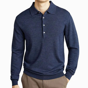 T-Shirt à manches longues unisexe personnalisé de haute qualité tissu lourd tricoté diverses couleurs décontracté hommes pour Polo - Product Image 5