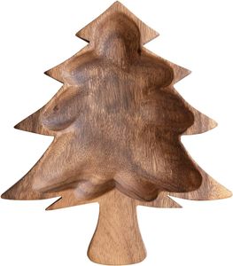 Tazón de madera de acacia con forma de árbol de Navidad hecho a mano natural de diseño elegante para vacaciones de Navidad y superventas para decoración del hogar - Product Image 5