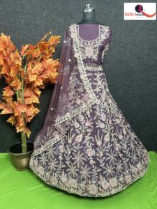 Boda tradicional Lehenga Choli toque moderno bordado fiesta Lehenga verano trabajo pesado red tela Zari lentejuelas listo envío - Product Image 3