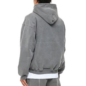 Custom Logo Men 100 Cotton <b>Hoodie</b> French Terry High Quality Blank Oversized <b>Vintage</b> Acid Wash <b>Zip</b> <b>up</b> Cropped <b>Hoodie</b> Men - Product Image 3