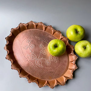 Classic Vintage Floral Silver Finish Small Tray for Snacks Mithai Pooja Use <b>Gift</b> <b>Hamper</b> Arrangement and Home Serving From India - Product Image 1