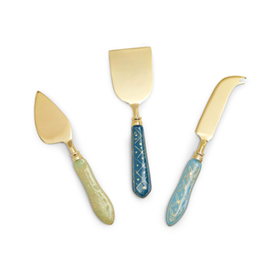 Juegos de queso de resina de la mejor calidad para cocina y mesa Juego de cubiertos de cuchillos de queso de latón Juego de 3 cuchillos de queso de tamaño personalizado - Product Image 4