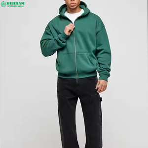 Sudadera con capucha y cremallera personalizada estilo streetwear, forro polar suave de invierno, tejido French Terry, corte holgado, hombros caídos, secado rápido, transpirable, 400g, unisex - Product Image 3