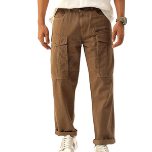Pantalon cargo décontracté pour homme, fabrication en usine, vente chaude, léger, lavage foncé, 100% coton, respirant, écologique - Product Image 1