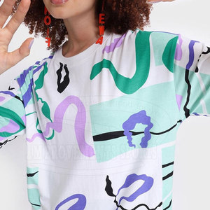 T-shirts en coton pour femmes pour l'été coupe ample écologique nouveau style impression par sublimation vêtements de rue - Product Image 5