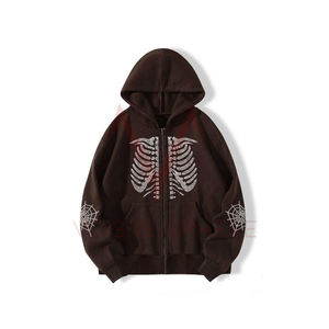 Sweats à capuche surdimensionnés en coton mélangé avec strass pour hommes, sweats à capuche en coton durables, sweats à capuche avec strass pour hommes - Product Image 1