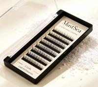 Extensions de cils individuelles en cheveux synthétiques brun foncé de qualité supérieure, courbure C/CC/D/DD/LD/L/B/J/M, épaisseur 0,03-0,15, longueur 6-15 mm