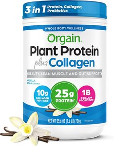 Proteína Orgain en Polvo + Colágeno, Tipo I y III de Vainilla, Probióticos 1B CFU, Favorece la Salud del Cabello, la Piel y las Uñas, 1.6 lb - Product Image 1