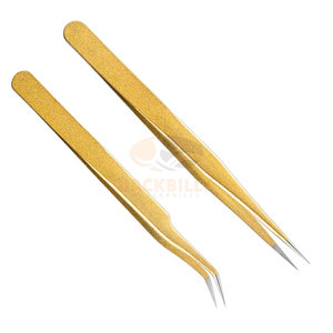 Wholesale Custom Multi Color <b>Eyelash</b> <b>Tweezers</b> Customized Stainless Steel Anti-Static Gold <b>Eyelash</b> <b>Tweezers</b> - Product Image 2