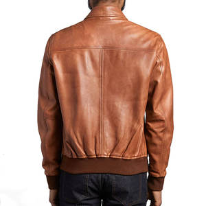 OEM personalizado al aire libre Vintage suave monocromo impermeable hombres chaqueta de cuero - Product Image 4