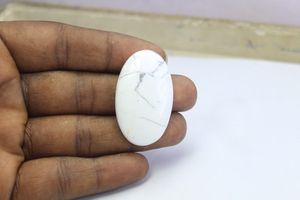 Attrayant Howlite Cabochon Lisse Poli Ovale Forme Howlite Gemme Lâche Howlite Cabochons à Bas Prix De Gros En Vrac - Product Image 4