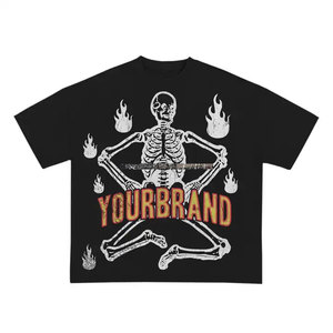 Poids lourd 260 Gsm 100% coton graphique sérigraphie Dtg impression Vintage hommes chemise hommes t-shirt - Product Image 2