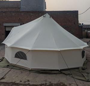 Cotton Canvas Bell <b>Tent</b> 5m / 6m - Poly Cotton Outdoor Hiking and Camping Portable One & Two Door <b>Large</b> Family Glamping <b>Tent</b> - Product Image 3