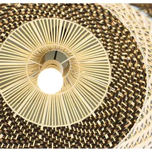 2024 Indoor Ceiling Rattan Chandelier Bamboo Wicker Lightings Handmade Lampshades Decoration Lamp Shade Covers Pendant Light