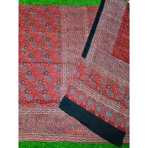 ผ้าไหมโมดอลพิมพ์ลายแอจรักห์แบบแฮนด์บล็อก สำหรับตัดชุดเดรสทรงเอไลน์สำหรับผู้หญิง เหมาะสำหรับฤดูใบไม้ผลิ ผ้าไม่ยับ ระบายอากาศได้ดี เป็นธรรมชาติ - Product Image 2