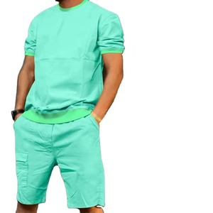 Tenue décontractée de rue d'été pour hommes ensemble de deux pièces en gros avec short imprimé et t-shirts séchage rapide et respirant - Product Image 2