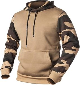 OEM logotipo personalizado de alta calidad de algodón elegante Streetwear de los hombres de invierno sudaderas con capucha de camuflaje de talla grande esencial gran oferta - Product Image 1