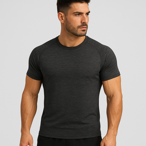 Camiseta Deportiva de Verano de Poliéster de Primera Calidad, para Gimnasio, Fitness, Entrenamiento, Transpirable, Cuello Redondo, Manga Corta, Ajustada - Product Image 5