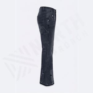 Pantalones Vaqueros de Mezclilla Baratos al por Mayor de Fábrica para Hombre, Jeans Ajustados Casuales de Calle, Servicio OEM, Color Personalizado al por Mayor - Product Image 3