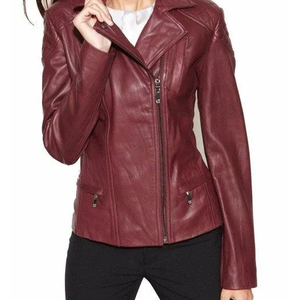 Veste en cuir pour femmes OEM de haute qualité Offre Spéciale Vêtements d'extérieur à la mode Nouveau modèle Vestes en cuir décontractées à fermeture éclair pour femmes - Product Image 6