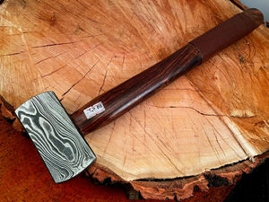 Marteau en acier de Damas à motif spécial, manche en bois robuste, personnalisable OEM, outil industriel polyvalent pour le bricolage, garantie de 3 ans - Product Image 4