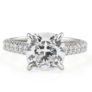Anillo de Diamantes de Laboratorio con Corte Cojín de 3.08 Quilates, Anillo Elegante con Incrustaciones de Diamantes, Colección de Anillos de Diamantes - Product Image 1