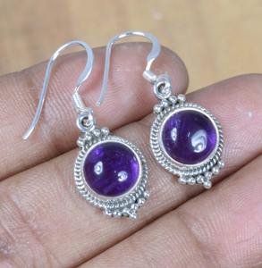 Améthyste Gemstone Trending Design Boucles d'oreilles Boucles d'oreilles en argent sterling massif 925 pour femmes filles Boucles d'oreilles pendantes Bijoux en argent - Product Image 3