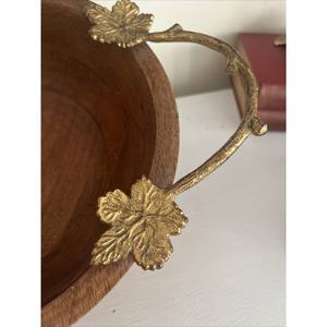 Bol de service de qualité magnifique de style rustique en bois fait à la main avec poignée en métal floral qualité incroyable - Product Image 5