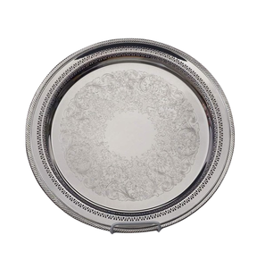 Métal écologique classique pour plaque de chargeur avec technique polie à bord doré pour une fonctionnalité durable pour les fêtes de mariage - Product Image 5