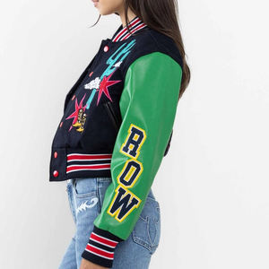 เสื้อแจ็คเก็ตสตรีทไฮสตรีทเสื้อครอปทีมมหาวิทยาลัยเสื้อแจ็คเก็ตเบสบอลเสื้อครอปสำหรับผู้หญิง - Product Image 5