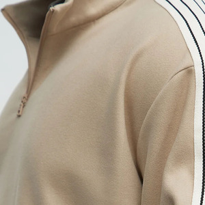 Sweat-shirt polaire pour homme avec col haut en coton polyester/mélange manches longues couleur unie respirant et réglable coupe décontractée 2026 - Product Image 6