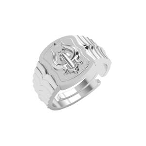 NOVAMART Fine Buy Premium 925 Pure Sterling <b>Silver</b> <b>Rings</b> for <b>Men</b> Geometric Design with Zircon or Pearl Rhodium Gold Plated Multi - Product Image 1
