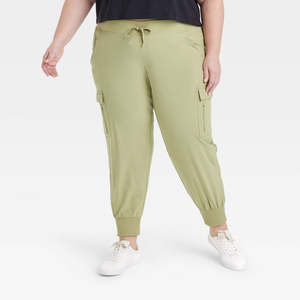 Pantaloni Cargo da Donna All in Motion, Elasticizzati, Verde Oliva, XXL, Vita Media, Casual, Gamba Dritta, Traspiranti e Confortevoli - Product Image 1