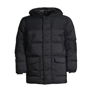 Blouson matelassé en coton tissé pour homme, col montant, fermeture éclair, hiver, à capuche, service OEM, imperméable, coupe-vent, épais - Product Image 4