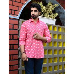 Chemise décontractée 100 % coton imprimée pour homme, manches longues, motifs floraux et pois, tissu respirant popeline/oxford/tissé, taille XL, ODM - Product Image 4