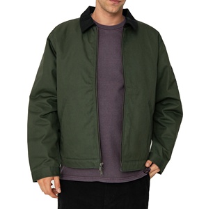 Veste utilitaire décontractée pour hommes en coton de haute qualité personnalisée en toile épaisse délavée à l'acide avec fermeture éclair et poches - Product Image 5