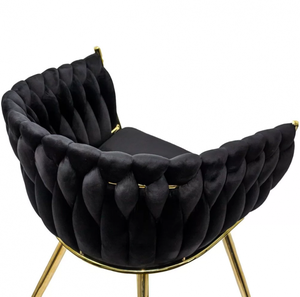 Silla de Comedor Moderna de Terciopelo <span class=keywords><strong>Valensia</strong></span> 2 Negra, Ecológica, Duradera, con Patas de Metal para Uso Hospitalario, Muebles para el Hogar - Product Image 5