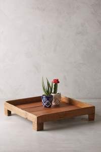 EVERYONE FARMOUSE Plateau de service rond en bois d'acacia pour la cuisine, la maison ou l'hôtel Vaisselle de style classique pour la fête ou la nourriture Ser - Product Image 4