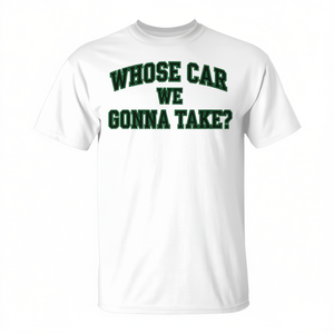 T-shirt College Crew Racing: di che auto siamo andati a prendere? Tema Originale di Corse Automobilistiche per Appassionati di Auto - Product Image 2