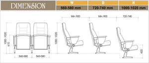 Chaise d'auditorium rembourrée pour les centres de conférence, les salles de conférence, les théâtres et les espaces événementiels - Product Image 6